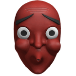 Funny Red Mask Japanese Big Eyes