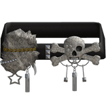 Fur & Skull Designer Y2K 2000s Belt Black