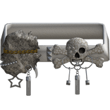 Fur & Skull Designer Y2K 2000s Belt White