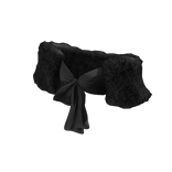 Fur Tie-Front Bow Top | Black