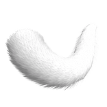 Furry white fox tail