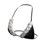 Fur Bikini Top in Black