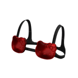 Futuristic Metal Cat Bra Red
