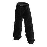 Black Baggy jeans with belt