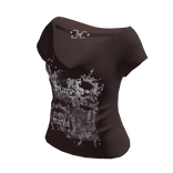 Emo Grunge Y2k Shirt Brown