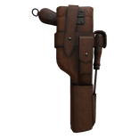 German Brown Leather Broom Handle Pistol Holster 