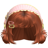 Ginger Messy Buns W/ Mori Kei Pink & Green Bonnet