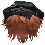 Ginger Messy Hair w/ Skull Punk Cap