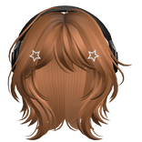 Ginger Short Wolf Cut Hair with Headphones