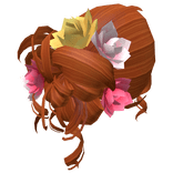 Ginger Spring Floral Flower Curly Messy Bun Hair
