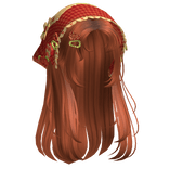 Ginger Wispy Hair W/ Mori Kei Red Bonnet