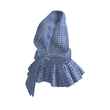 Gingham Halter Top with Side Tie (Blue)