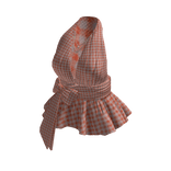 Gingham Halter Top with Side Tie (Orange)