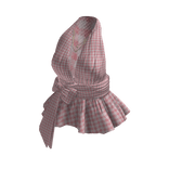 Gingham Halter Top with Side Tie (Pink)