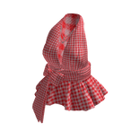 Gingham Halter Top with Side Tie (Red)