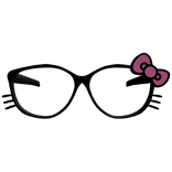 ꒰♡ Oversized Scene Girl Kitty Glasses + Whiskers