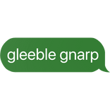gleeble gnarp alien cat text