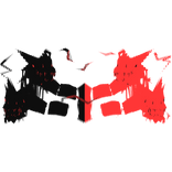 Glitch Animated Lightning Dragon Heads Black Red