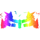 Glitch Animated Lightning Dragon Heads Rainbow