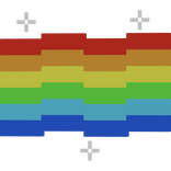 Glitch Animated Nyan Cat Rainbow Tail Waist