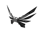 Glitching Black Ancient Circuit Line Mecha Wings