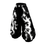 Glow Black White Emissive Pattern Baggy Pants