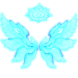Glowing Angel Wings w/ Emissive Halo - Blue