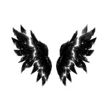 Glowing Black Fractured Wings