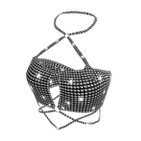 ✅🔴GLOWING Black Lux Glam Drip Halter Top✅🔴