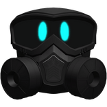 Glowing Blue Cyber Tech Gas Mask