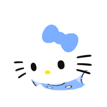 Glowing Blue Kitty On Head