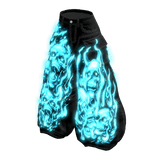 Glowing Blue Skull Flame Emissive Baggy Pants