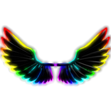 Glowing Cartoony Rainbow Angel Wings