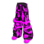 Glowing Emissive Cyber Y2K Scene Cargo Pants Pink