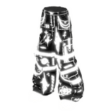 Glowing Emissive Cyber Y2K Scene Cargo Pants White