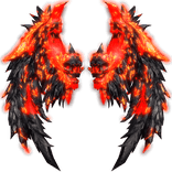 Glowing Emissive Demonic Fire Wings Red/Orange