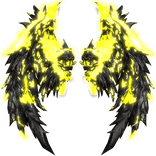 Glowing Emissive Demonic Fire Wings Yellow