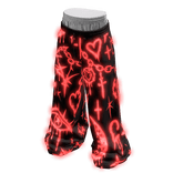 Glowing Emissive Red Graffiti Core Sweatpants