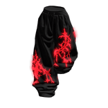 Glowing Emissive Red Half Raised Baggy Sweatpants