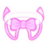 Glowing Emissive White Angel Halo W Pink Bow