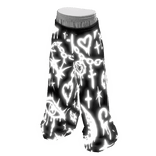 Glowing Emissive White Graffiti Core Sweatpants