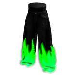 🌟 GLOWING green y2k emissive black baggy pants 4