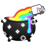 ♡ : [ GLOWING ] nyan cat rainbow cauldron emissive