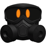 Glowing Orange Cyber Tech Gas Mask