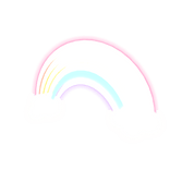 GLOWING pastel rainbow with clouds [EMISSIVE]