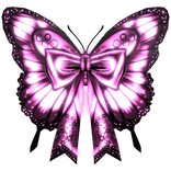 [GLOWING] Pink Butterfly Bow Wings Cute