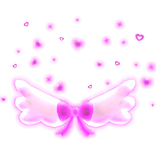 [GLOWING] Pink Heart Angel Wings Cute Aura