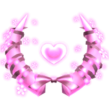 [GLOWING] Pink Heart Horns with Flowers Cute Aura