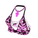 Glowing Punk Studded Halter Top Purple[MAX]