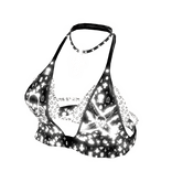 Glowing Punk Studded Halter Top White[MAX]